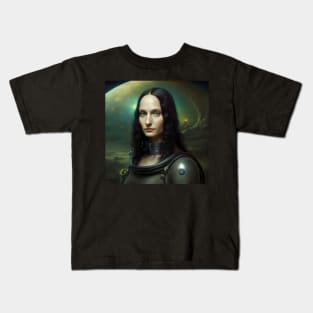 Mona Lisa Sci Fi Astronaut Kids T-Shirt